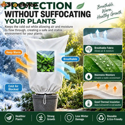 🌿 WINTER GARDEN ESSENTIAL | Plant Frost Protection Cover – Breathable Reusable Cover for Shrubs Pots & Young Trees