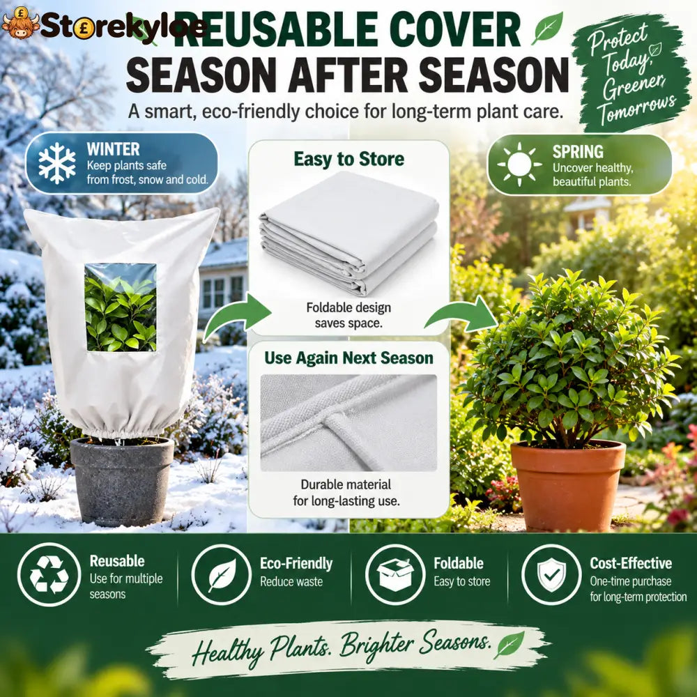 🌿 WINTER GARDEN ESSENTIAL | Plant Frost Protection Cover – Breathable Reusable Cover for Shrubs Pots & Young Trees