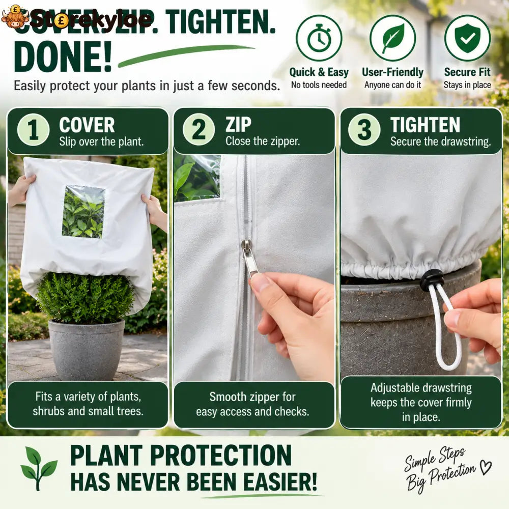 🌿 WINTER GARDEN ESSENTIAL | Plant Frost Protection Cover – Breathable Reusable Cover for Shrubs Pots & Young Trees