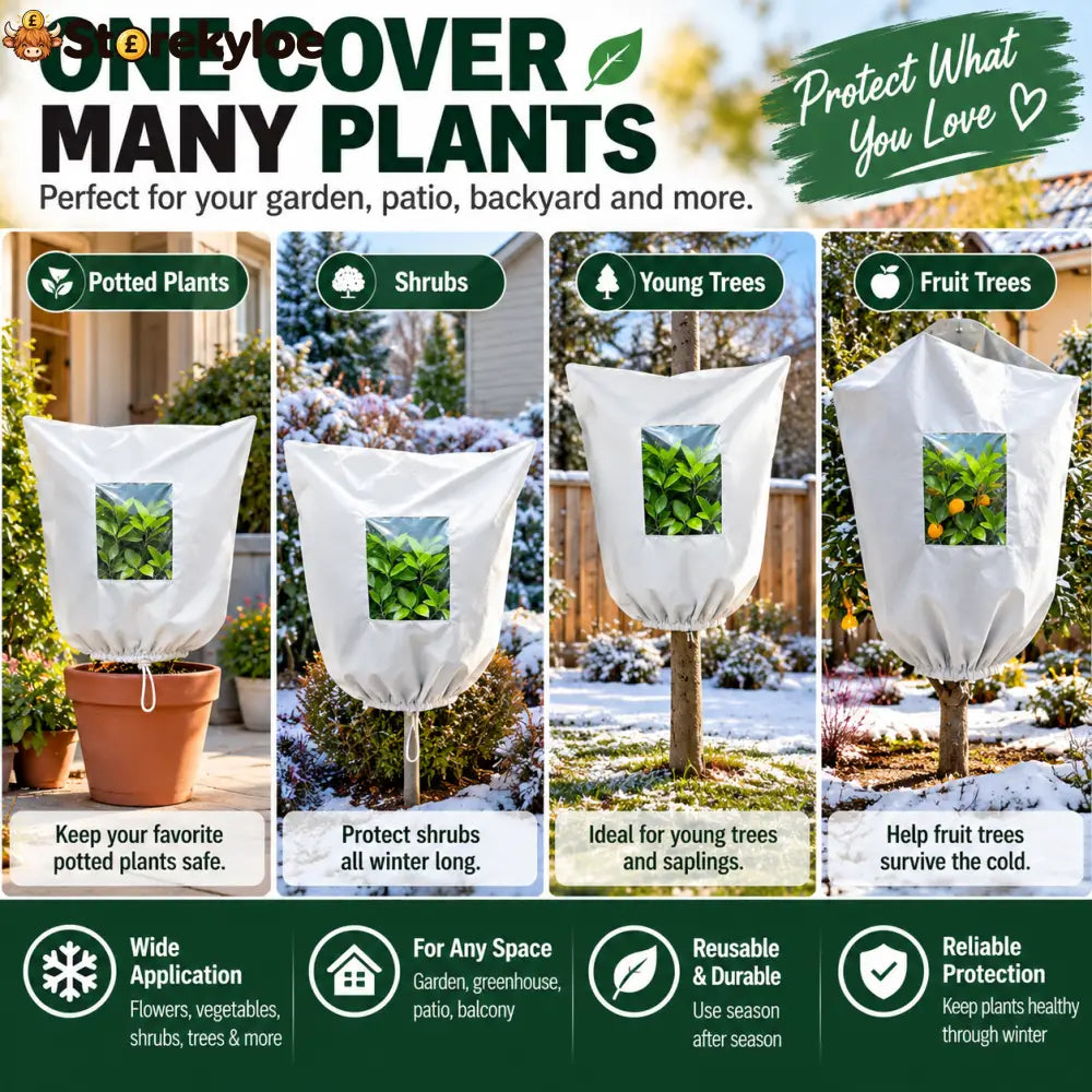🌿 WINTER GARDEN ESSENTIAL | Plant Frost Protection Cover – Breathable Reusable Cover for Shrubs Pots & Young Trees