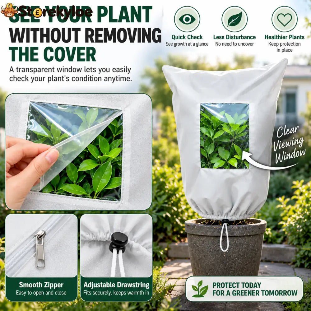 🌿 WINTER GARDEN ESSENTIAL | Plant Frost Protection Cover – Breathable Reusable Cover for Shrubs Pots & Young Trees
