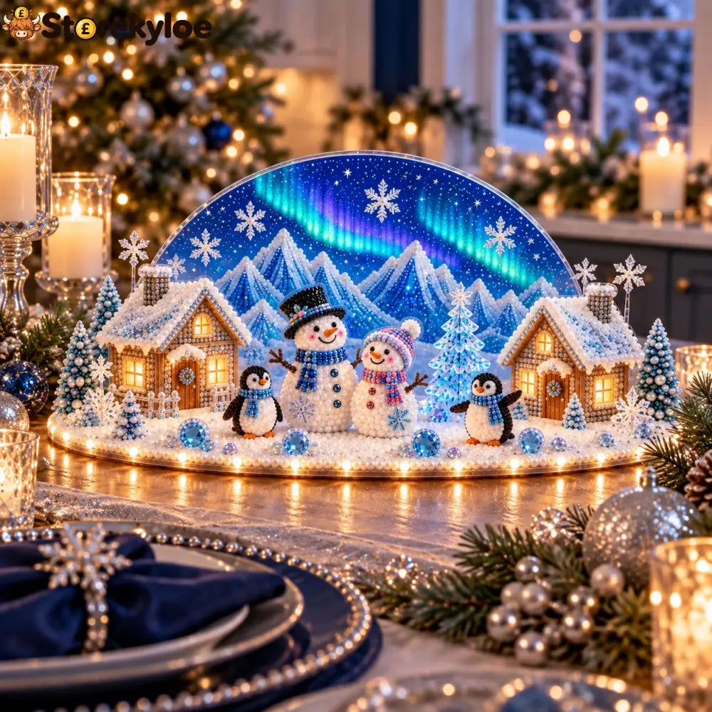 Winter Wonder DIY Decor Kit Light-Up 3D Christmas Village Gem Art☃️🏠 - DIY Christmas Diamond Painting Ornament Kit