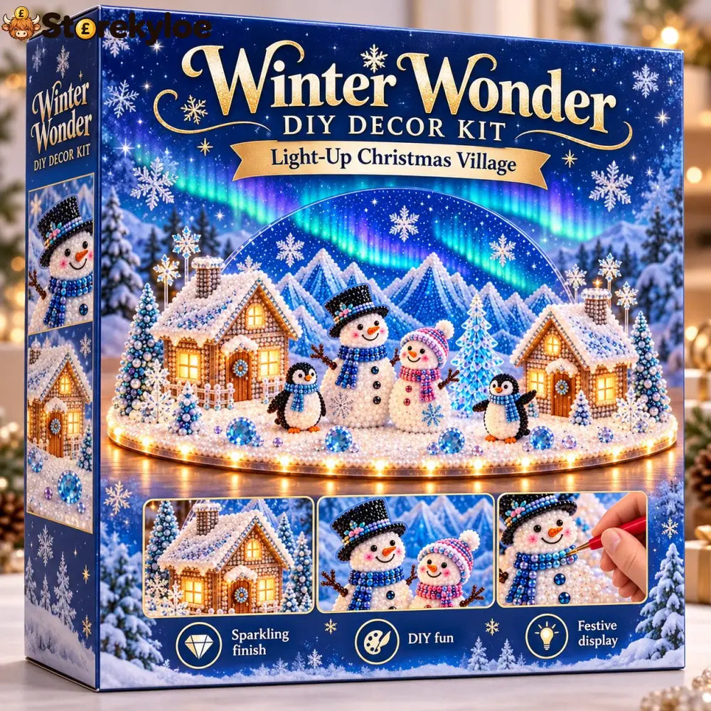 Winter Wonder DIY Decor Kit Light-Up 3D Christmas Village Gem Art☃️🏠 - DIY Christmas Diamond Painting Ornament Kit