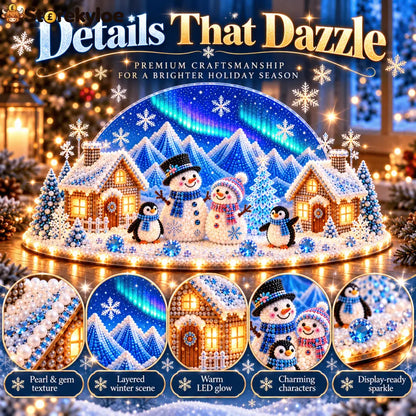 Winter Wonder DIY Decor Kit Light-Up 3D Christmas Village Gem Art☃️🏠 - DIY Christmas Diamond Painting Ornament Kit