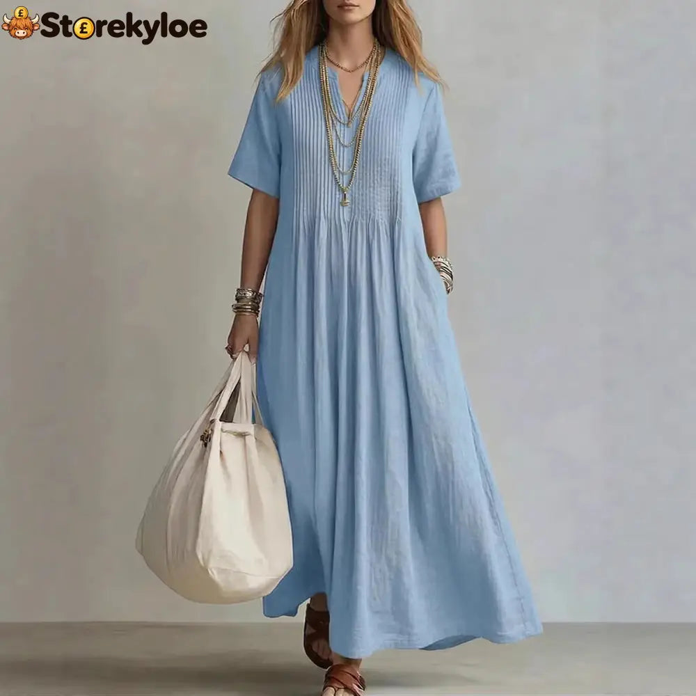 Women’s Casual Loose Short Sleeve Maxi Dress