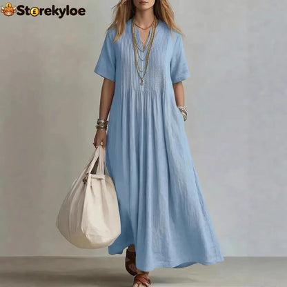 Women’s Casual Loose Short Sleeve Maxi Dress