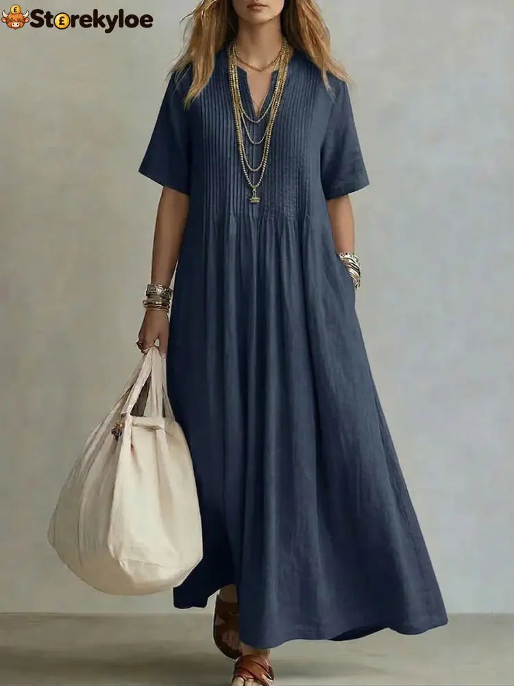 Women’s Casual Loose Short Sleeve Maxi Dress