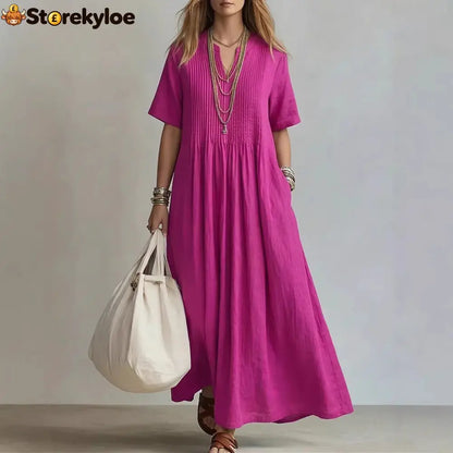 Women’s Casual Loose Short Sleeve Maxi Dress