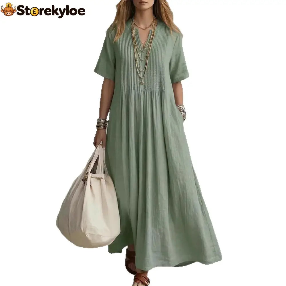 Women’s Casual Loose Short Sleeve Maxi Dress