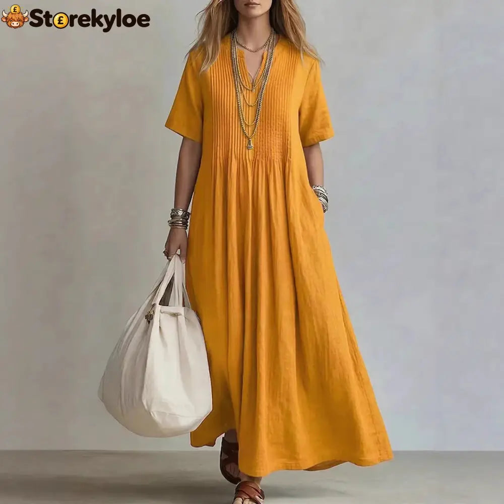 Women’s Casual Loose Short Sleeve Maxi Dress