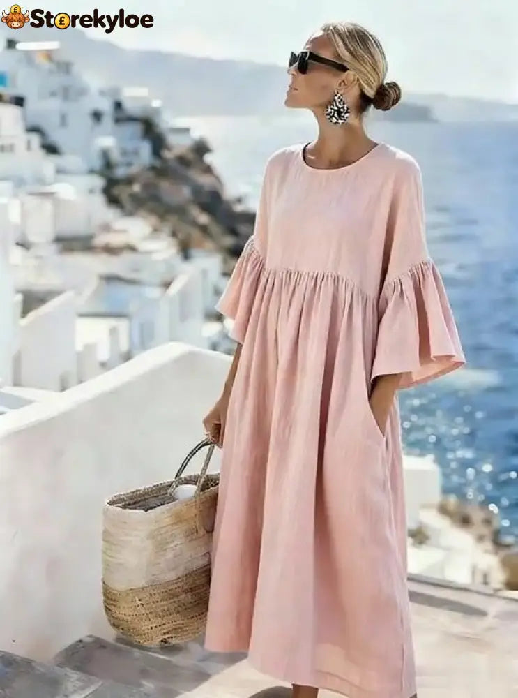 Women’S Casual Solid Color Dress