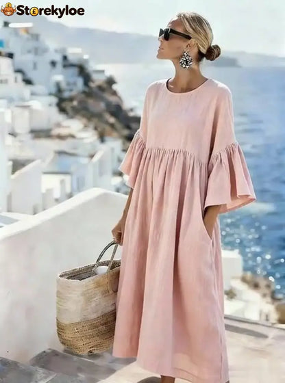 Women’S Casual Solid Color Dress