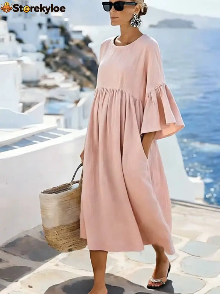 Women’S Casual Solid Color Dress