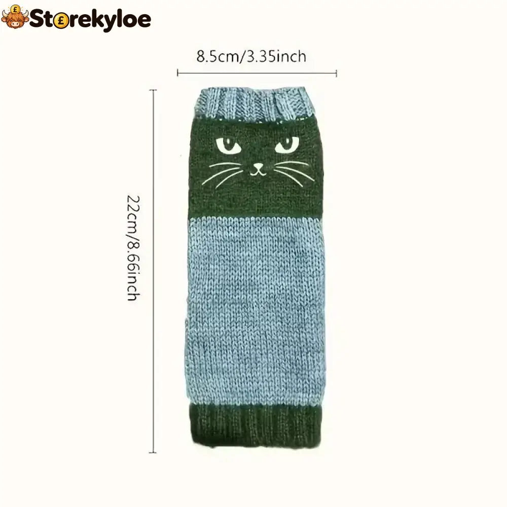❄️women’s Knitted Fingerless Gloves With Cute Cat – Cozy Stylish & Practical Winter Hand Warmers 🐾