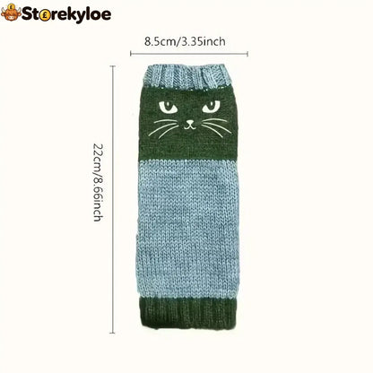 ❄️women’s Knitted Fingerless Gloves With Cute Cat – Cozy Stylish & Practical Winter Hand Warmers 🐾