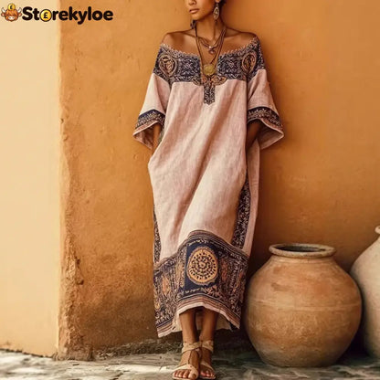 Women’S Vacation Bohemian Printed Loose Dress