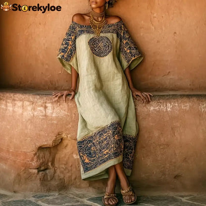 Women’S Vacation Bohemian Printed Loose Dress