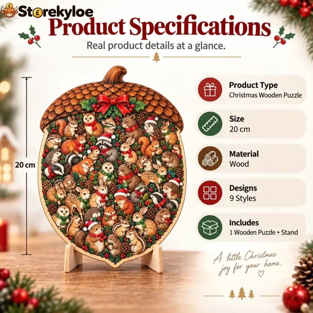🎄🧩 Wooden Christmas Puzzle with Stand, 8 Festive Designs to Build & Display(📦Buy 2 Free Shipping)