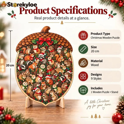 🎄🧩 Wooden Christmas Puzzle with Stand, 8 Festive Designs to Build & Display(📦Buy 2 Free Shipping)