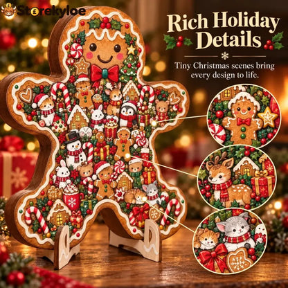 🎄🧩 Wooden Christmas Puzzle with Stand, 8 Festive Designs to Build & Display(📦Buy 2 Free Shipping)
