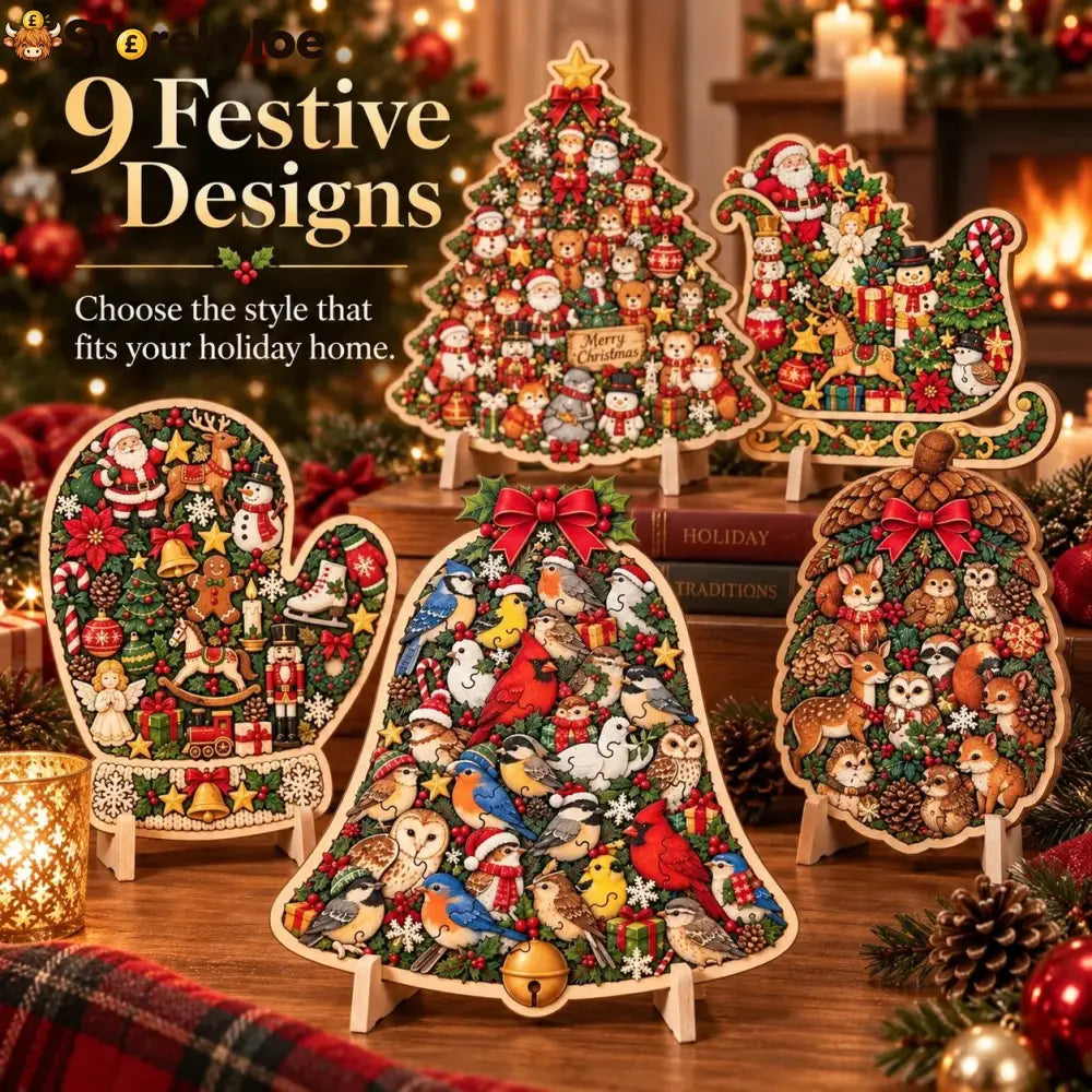 🎄🧩 Wooden Christmas Puzzle with Stand, 8 Festive Designs to Build & Display(📦Buy 2 Free Shipping)