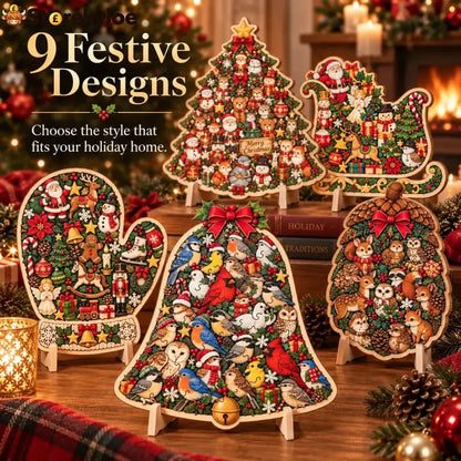 🎄🧩 Wooden Christmas Puzzle with Stand, 8 Festive Designs to Build & Display(📦Buy 2 Free Shipping)