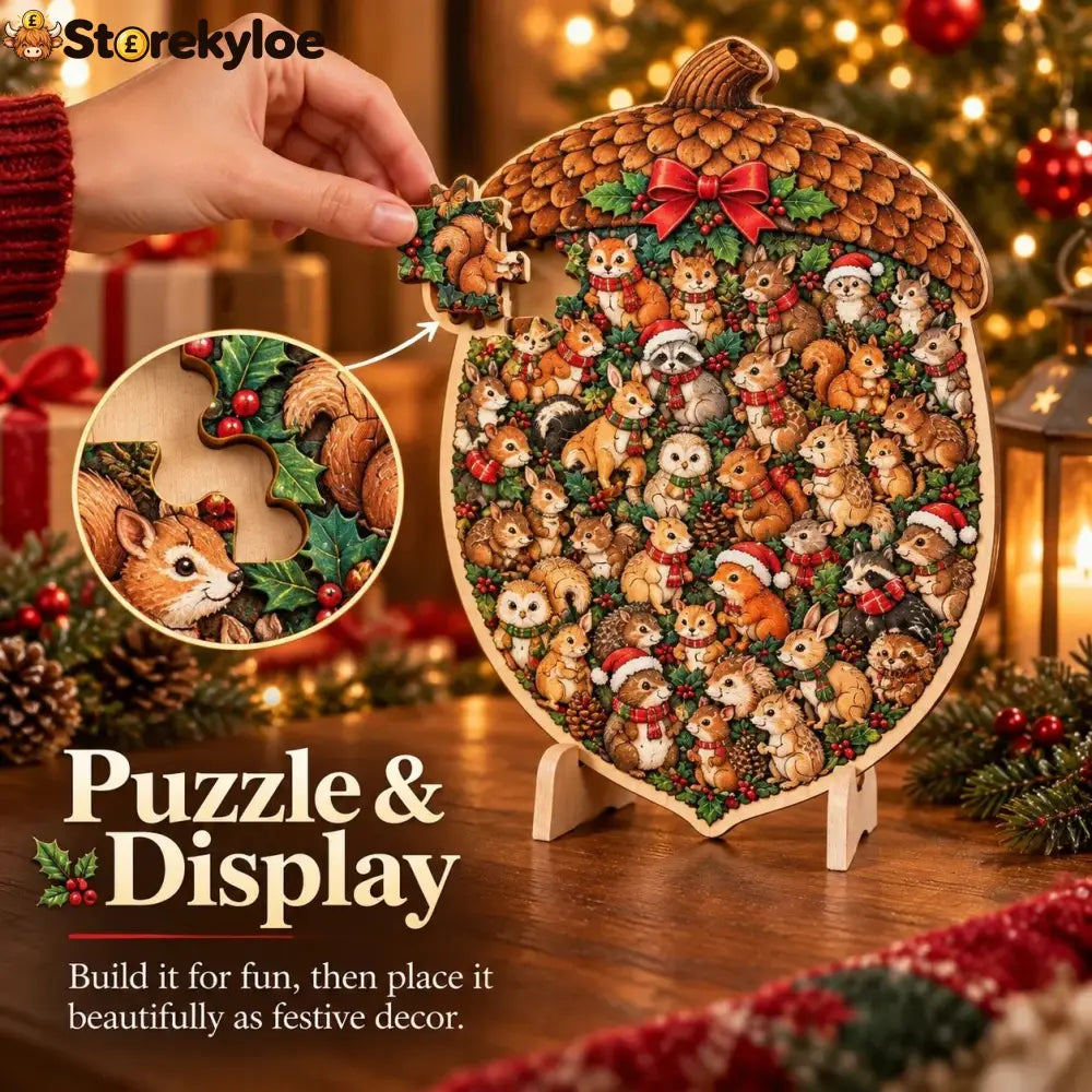 🎄🧩 Wooden Christmas Puzzle with Stand, 8 Festive Designs to Build & Display(📦Buy 2 Free Shipping)