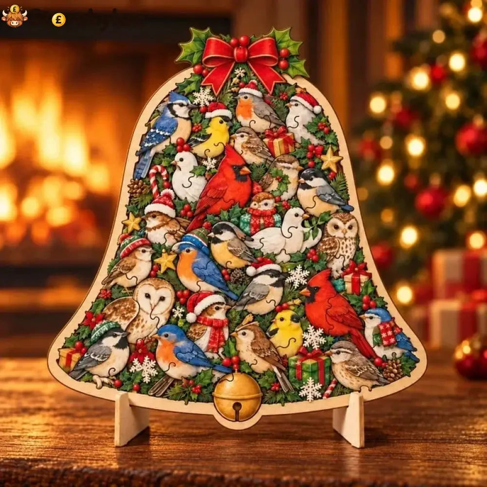 🎄🧩 Wooden Christmas Puzzle with Stand, 8 Festive Designs to Build & Display(📦Buy 2 Free Shipping) - 🔔 Christmas bell
