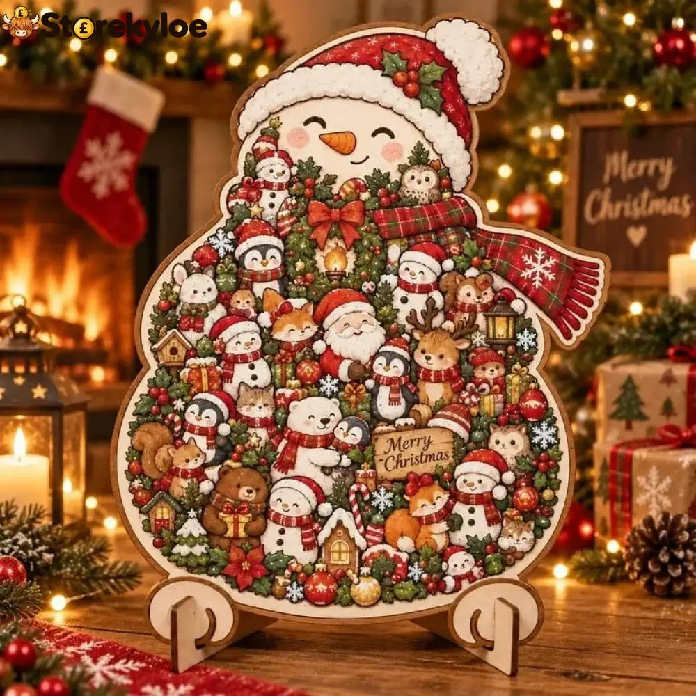 🎄🧩 Wooden Christmas Puzzle with Stand, 8 Festive Designs to Build & Display(📦Buy 2 Free Shipping) - ☃️ Snowman