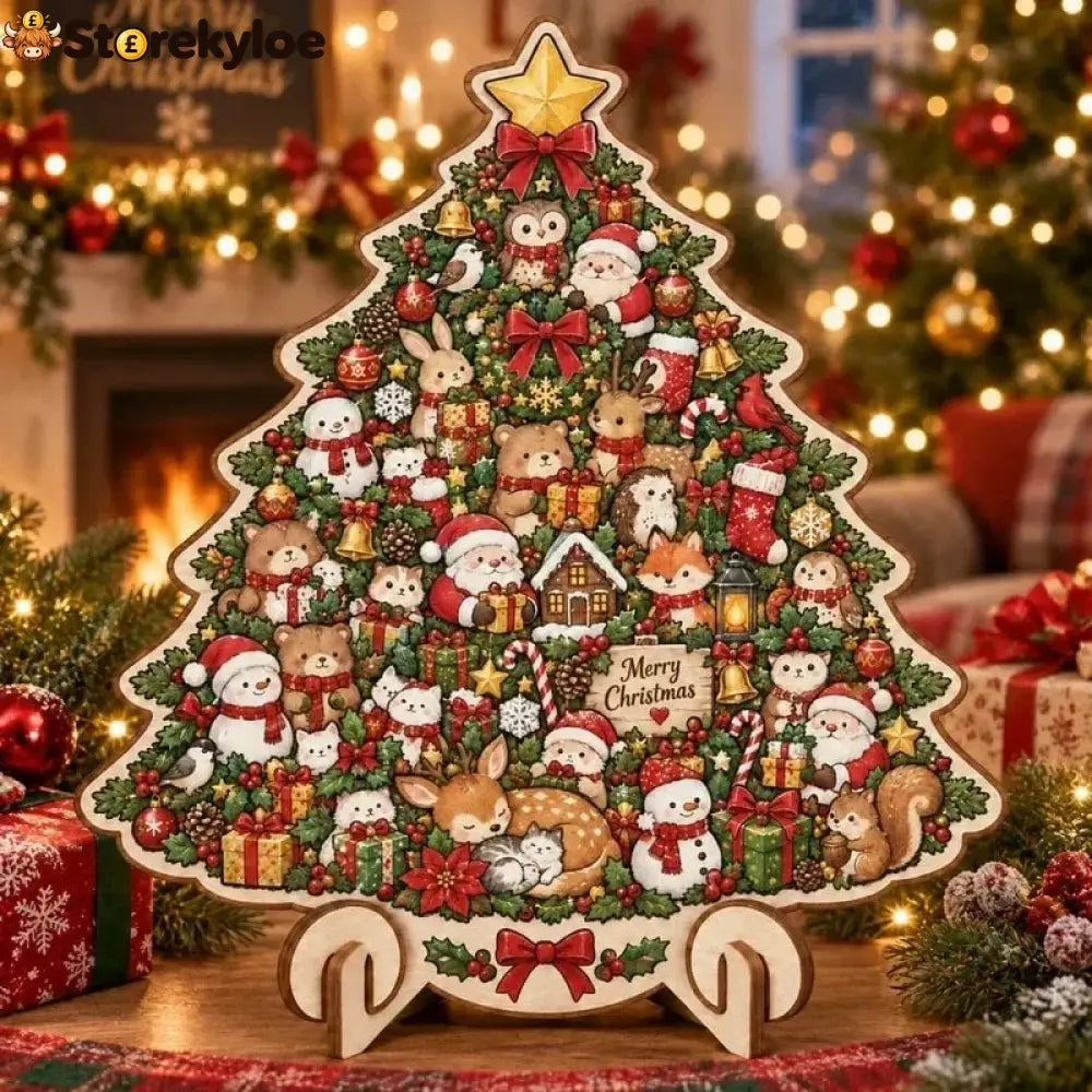 🎄🧩 Wooden Christmas Puzzle with Stand, 8 Festive Designs to Build & Display(📦Buy 2 Free Shipping) - 🎄 Christmas tree