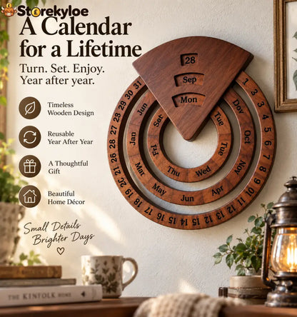 Wooden Perpetual Calendar – A Timeless Date Display for Every Day