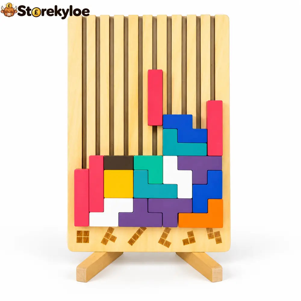 Wooden Vertical Block Puzzle Game – Colourful Logic & Spatial Thinking Toy: Stack plan fit and solve, a hands-on puzzle