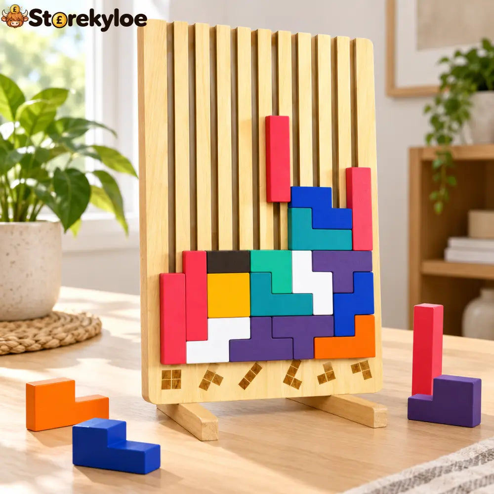 Wooden Vertical Block Puzzle Game – Colourful Logic & Spatial Thinking Toy: Stack plan fit and solve, a hands-on puzzle