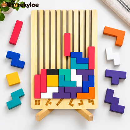 Wooden Vertical Block Puzzle Game – Colourful Logic & Spatial Thinking Toy: Stack plan fit and solve, a hands-on puzzle